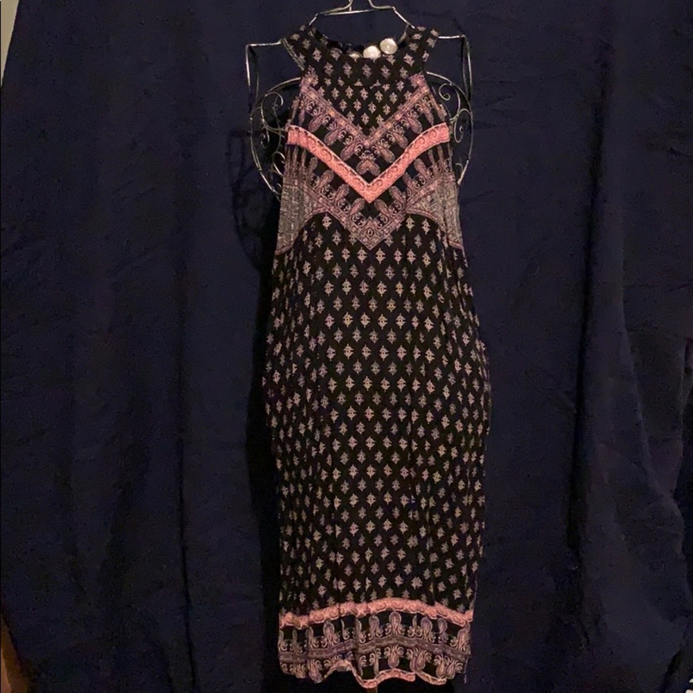 High neck patterned sundress